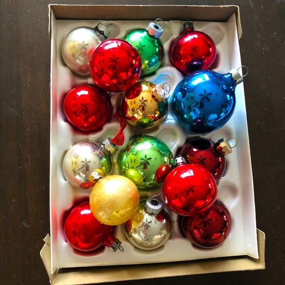 15 Vintage Assortment Glass Ornaments
